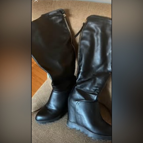 Wide calf wedges boots - Picture 1 of 5